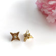 Cubic Zirconia Handmade Brass Earring : 1.00"*.75" 18k Gold Plated 3.50GMS Brass Boho Style Star Shape Stud Push Back Earring Gift For Her