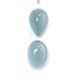 Blue Aquamarine Gemstone Cabochon: Natural Untreated Aquamarine Oval Pear, Cushion Shape Cabochon 2pcs Set For Jewelry March Birthstone