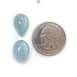 Blue Aquamarine Gemstone Cabochon: Natural Untreated Aquamarine Oval Pear, Cushion Shape Cabochon 2pcs Set For Jewelry March Birthstone