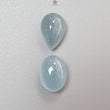 Blue Aquamarine Gemstone Cabochon: Natural Untreated Aquamarine Oval Pear, Cushion Shape Cabochon 2pcs Set For Jewelry March Birthstone