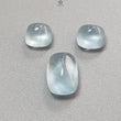 Blue Aquamarine Gemstone Cabochon & Carving: Natural Untreated Aquamarine Oval Pear, Cushion Shape Cabochon 2pcs, 3pcs Set March Birthstone