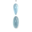 Blue Aquamarine Gemstone Cabochon: 26.10cts Natural Untreated Aquamarine Oval Pear Shape Cabochon 20*9mm - 21*11mm 2pcs Set For Jewelry