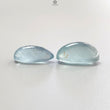 Blue Aquamarine Gemstone Cabochon: 26.10cts Natural Untreated Aquamarine Oval Pear Shape Cabochon 20*9mm - 21*11mm 2pcs Set For Jewelry