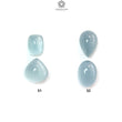 Blue Aquamarine Gemstone Cabochon: Natural Untreated Aquamarine Oval Pear, Cushion Shape Cabochon 2pcs Set For Jewelry March Birthstone