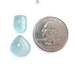 Blue Aquamarine Gemstone Cabochon: Natural Untreated Aquamarine Oval Pear, Cushion Shape Cabochon 2pcs Set For Jewelry March Birthstone