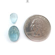 Blue Aquamarine Gemstone Cabochon & Carving: Natural Untreated Aquamarine Oval Pear, Cushion Shape Cabochon 2pcs, 3pcs Set March Birthstone