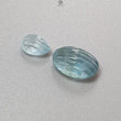 Blue Aquamarine Gemstone Cabochon & Carving: Natural Untreated Aquamarine Oval Pear, Cushion Shape Cabochon 2pcs, 3pcs Set March Birthstone