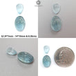 Blue Aquamarine Gemstone Cabochon & Carving: Natural Untreated Aquamarine Oval Pear, Cushion Shape Cabochon 2pcs, 3pcs Set March Birthstone