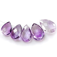 Purple Amethyst Gemstone Checker Cut Loose Beads 13.30cts