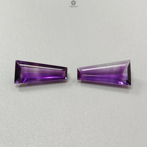 Rutile Amethyst Quartz Gemstone Faceted Cut: 13.40cts Natural Untreated Purple Amethyst Fancy Shape 22*10mm Pair February Birthstone