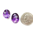 Rutile Amethyst Quartz Gemstone Checker Cut: Natural Untreated Purple Amethyst Oval, Pear & Baguette Shape 2pcs Set for Jewelry February Birthstone