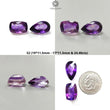 Rutile Amethyst Quartz Gemstone Checker Cut: Natural Untreated Purple Amethyst Oval, Pear & Baguette Shape 2pcs Set for Jewelry February Birthstone