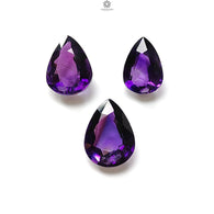 Rutile Amethyst Quartz Gemstone Faceted Cut: 22.70cts Natural Untreated Purple Amethyst Pear Shape 15*10.5mm- 16.5*12.5mm 3pc February Birthstone