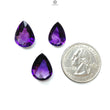 Rutile Amethyst Quartz Gemstone Faceted Cut: 22.70cts Natural Untreated Purple Amethyst Pear Shape 15*10.5mm- 16.5*12.5mm 3pc February Birthstone