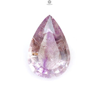 Rutile Amethyst Quartz Gemstone Faceted Cut: 50.70cts Natural Untreated Purple Amethyst Pear Shape 34*23mm 1Pc February Birthstone