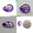 Rutile Amethyst Quartz Gemstone Faceted Cut: Natural Untreated Purple Amethyst Pear Shape 1pc for Jewelry February Birthstone