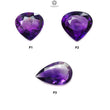 Rutile Amethyst Quartz Gemstone Faceted Cut: Natural Untreated Purple Amethyst Heart, Pear Shape 1pc for Jewelry February Birthstone