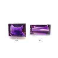 Rutile Amethyst Quartz Gemstone Faceted Cut: Natural Untreated Purple Amethyst Baguette Shape 1pc for Jewelry February Birthstone