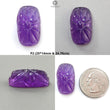 Citrine & Amethyst Quartz Gemstone Carving: Natural Untreated Yellow Citrine Purple Amethyst Hand Carved Oval Cushion Shape 1pc For Jewelry