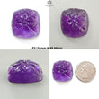 Citrine & Amethyst Quartz Gemstone Carving: Natural Untreated Yellow Citrine Purple Amethyst Hand Carved Oval Cushion Shape 1pc For Jewelry