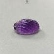 Purple Amethyst Quartz Gemstone Carving: Natural Untreated Unheated Amethyst Hand Carved Oval Shape 1pc for Jewelry February Birthstone