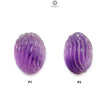 Purple Amethyst Quartz Gemstone Carving: Natural Untreated Unheated Amethyst Hand Carved Oval Shape 1pc for Jewelry February Birthstone