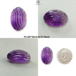 Purple Amethyst Quartz Gemstone Carving: Natural Untreated Unheated Amethyst Hand Carved Oval Shape 1pc for Jewelry February Birthstone