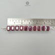 Ruby Faceted Bracelet: 52.06gms Natural Untreated Ruby Plain Baguette Shape 925 Sterling Silver Prong Set Bracelet 17*12mm 5.50"