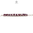 Ruby Faceted Bracelet: 52.06gms Natural Untreated Ruby Plain Baguette Shape 925 Sterling Silver Prong Set Bracelet 17*12mm 5.50"