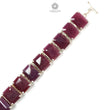 Ruby Faceted Bracelet: 52.06gms Natural Untreated Ruby Plain Baguette Shape 925 Sterling Silver Prong Set Bracelet 17*12mm 5.50"