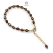 Golden Brown Chocolate Sapphire Beads Bracelet: 7.14gms Natural Untreated Sapphire Oval Shape Plain Brass Bracelet 6*5mm 6.70"