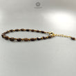 Golden Brown Chocolate Sapphire Beads Bracelet: 7.14gms Natural Untreated Sapphire Oval Shape Plain Brass Bracelet 6*5mm 6.70"