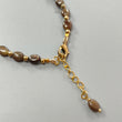 Golden Brown Chocolate Sapphire Beads Bracelet: 7.19gms Natural Untreated Sapphire Oval Shape Plain Brass Bracelet 7*5mm 6.50"