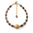 Golden Brown Chocolate Sapphire Beads Bracelet: 42.75cts