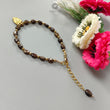 Golden Brown Chocolate Sapphire Beads Bracelet: 43.10cts Natural Untreated Sapphire Oval Shape Plain Brass Bracelet 7*5cmm 6"