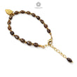 Golden Brown Chocolate Sapphire Beads Bracelet: 43.40cts Natural Untreated Sapphire Oval Shape Plain Brass Bracelet 7*5cmm 6.30"