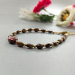 Golden Brown Chocolate Sapphire Beads Bracelet: 44.40cts Natural Untreated Ruby Oval Plain Brass Bracelet 8*5mm - 12*10mm 6.50"