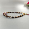 Golden Brown Chocolate Sapphire & Beads Bracelet: 58.10cts Natural Untreated Zoisite Ruby Oval Plain Brass Bracelet 7*5mm - 20*14mm 7"