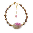 Golden Brown Chocolate Sapphire Beads Bracelet: 83.20cts