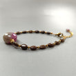 Golden Brown Chocolate Sapphire Beads Bracelet: 83.20cts Natural Untreated Zoisite Ruby Oval Shape Plain Brass Bracelet 8*6mm - 23*18mm 7"