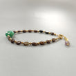 Golden Brown Chocolate Sapphire Beads Bracelet: 41.75cts Natural Untreated Green Chrysoprase Oval Plain Brass Bracelet 7*5mm - 16*12mm 6.50"