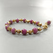 Zoisite Ruby Beads Bracelet: 62.95cts Natural Untreated Zoisite Ruby Round Plain Brass Bracelet 7mm 6"