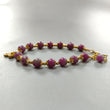 Zoisite Ruby Beads Bracelet: 84.55cts Natural Untreated Zoisite Ruby Round Plain Brass Bracelet 7mm 6.50"