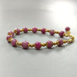 Zoisite Ruby Beads Bracelet: 67.55cts Natural Untreated Zoisite Ruby Round Plain Brass Bracelet 7mm 6"