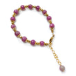 Zoisite Ruby Beads Bracelet: 72.15cts Natural Untreated Zoisite Ruby Round Plain Brass Bracelet 7mm 6.50"