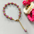 Zoisite Ruby Beads Bracelet: 72.15cts Natural Untreated Zoisite Ruby Round Plain Brass Bracelet 7mm 6.50"