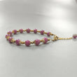 Zoisite Ruby Beads Bracelet: 72.15cts Natural Untreated Zoisite Ruby Round Plain Brass Bracelet 7mm 6.50"