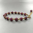 Zoisite Ruby Beads Bracelet: 75.00cts Natural Untreated Zoisite Ruby Round Plain Brass Bracelet 7mm 6.30"