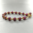 Zoisite Ruby Beads Bracelet: 75.00cts Natural Untreated Zoisite Ruby Round Plain Brass Bracelet 7mm 6.50"