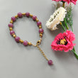 Zoisite Ruby Beads Bracelet: 83.50cts Natural Untreated Zoisite Ruby Round Plain Brass Bracelet 7mm 6"